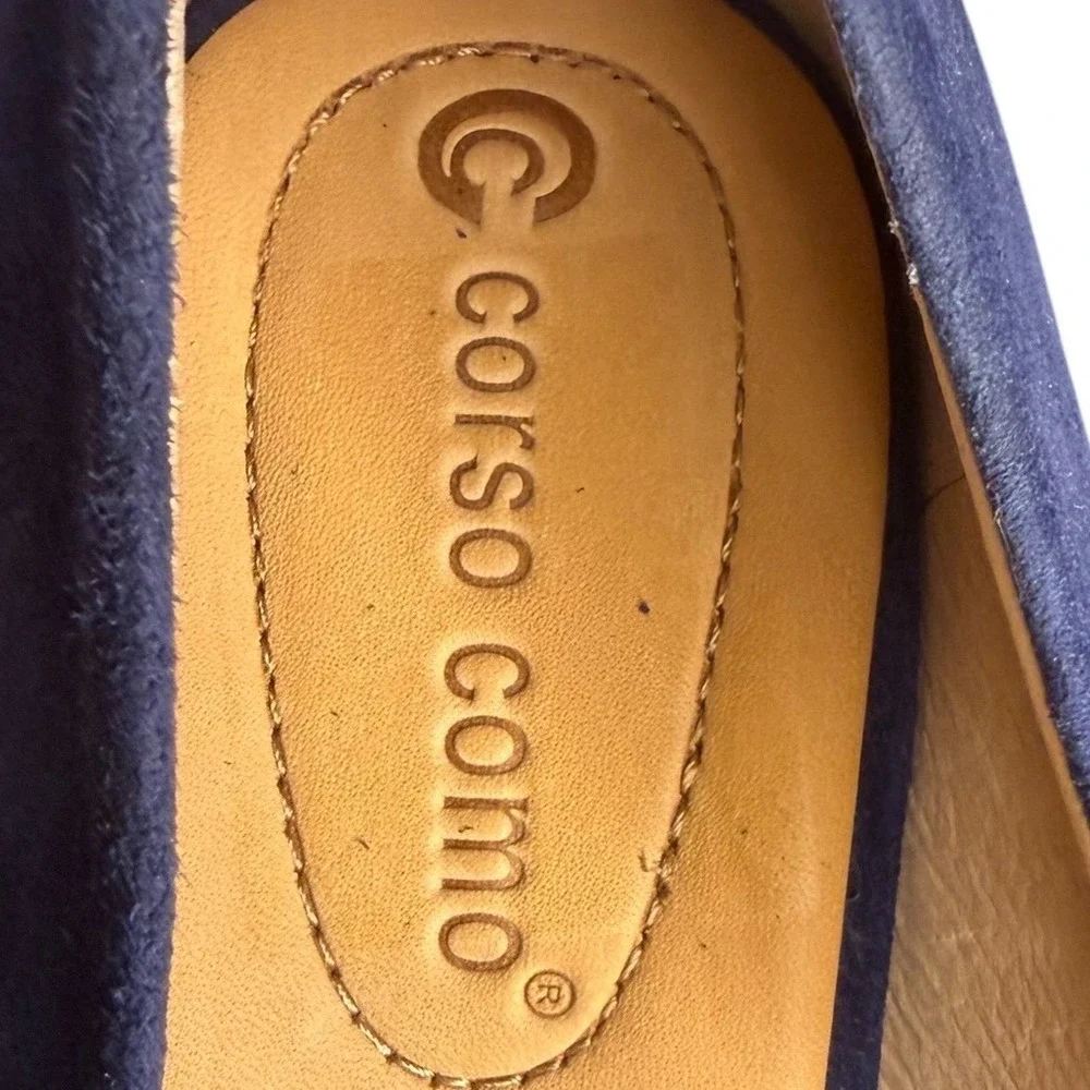 NWOT Corso Como Blue Suede Pumps Block Heel Pointed Toe Women's‎ Size 8M